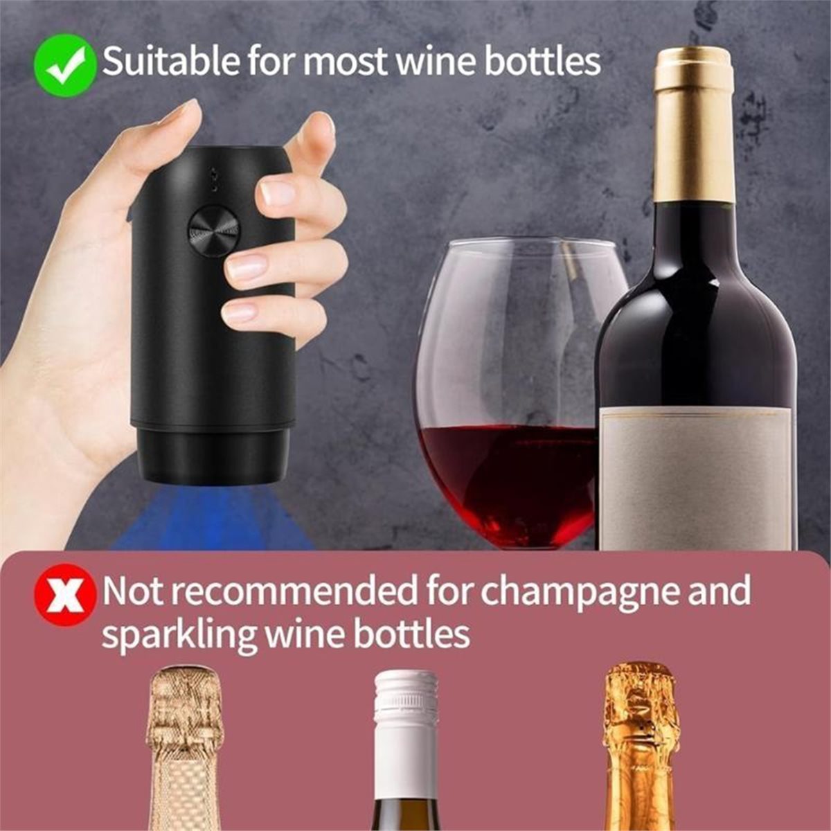 Wine Preservation Pump - 828メガセール自動ワインセーバーセット 再利用可能な真空ボトルシーラーストッパー ワイン保存ポンプ付き 気密漏れ防止