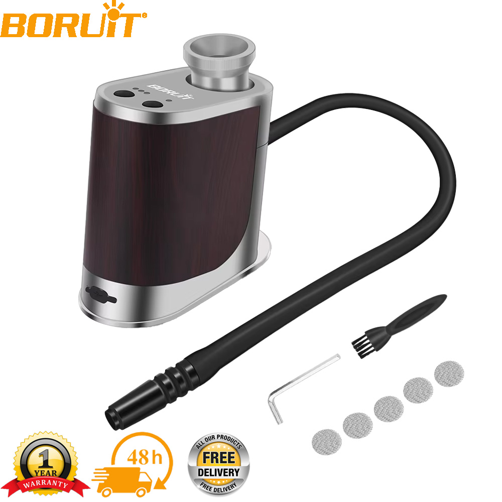 Smoking Gun Kit - BORUiT新型ポータブルフード冷煙発生器Type-C充電式分子料理スモーキングガン肉焼き調理用BBQグリル