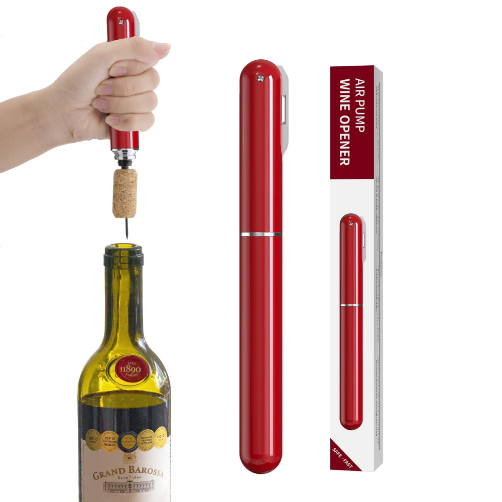 Wine Preservation Pump - ハンドヘルドエアポンプ式ワインオープナー（フォイルカッター付き）2in1空気圧式ワインオープナー、ステンレス製ピンで簡単に開けられます。