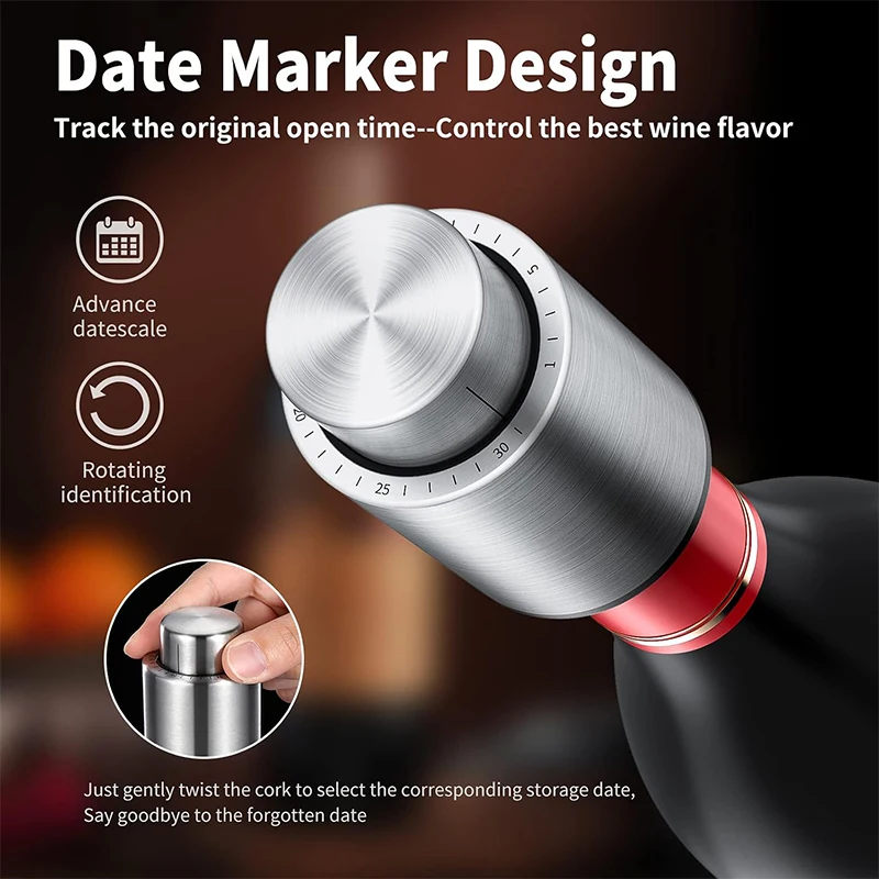 2-in-1真空ワインストッパー。ステンレス製で繰り返し使用 - Wine Preservation Pump のレビューと価格