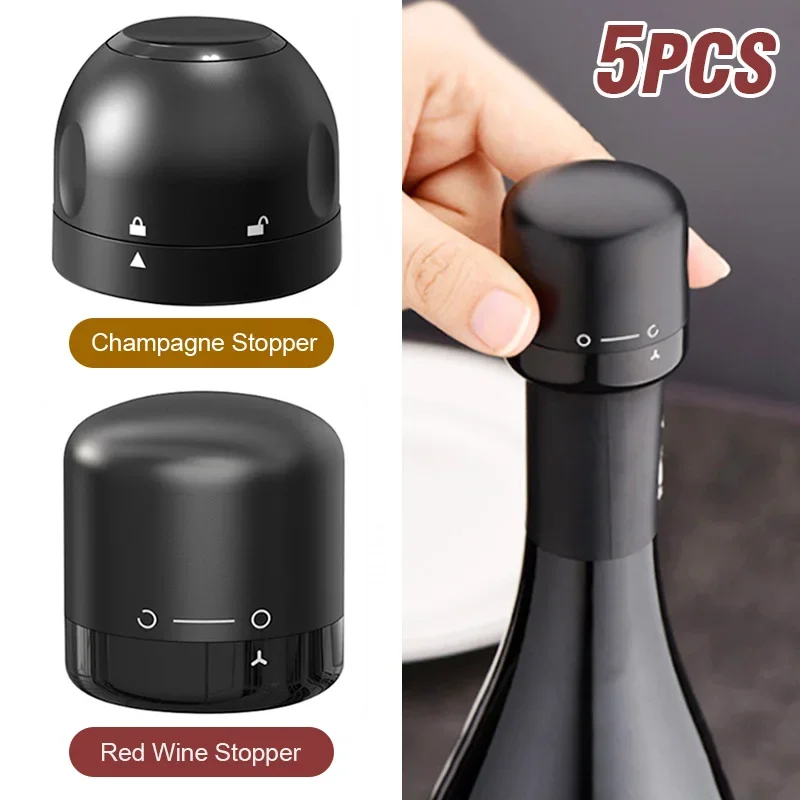 1-5 個真空密封ワインボトルプラグシャンパンストッパー漏れ - Wine Preservation Pump のレビューと価格