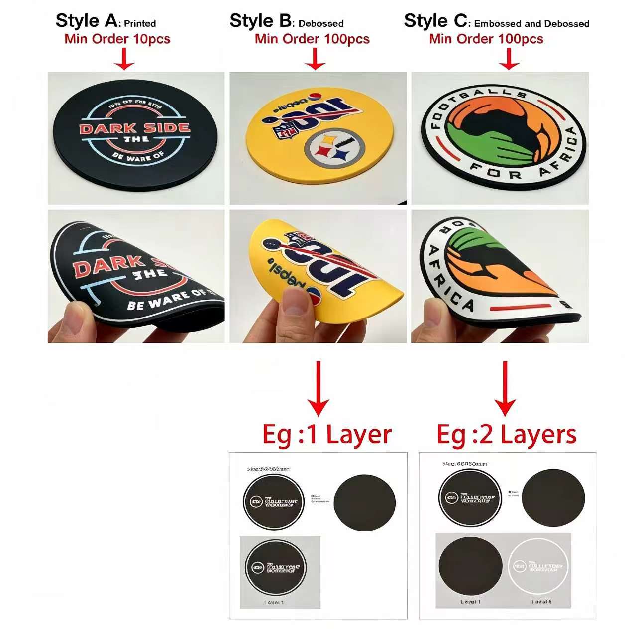 カスタム形状ゴム製カップコースター、パーソナライズロゴ入りソ - Bar Mat Rubber のレビューと価格