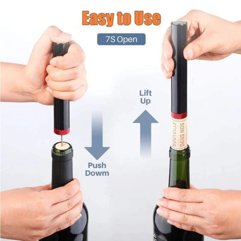 エアポンプ式ワインボトルオープナー 赤ワインコルクスクリュー - Wine Preservation Pump のレビューと価格