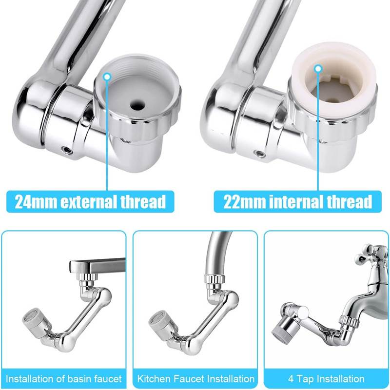 1080 °   回転蛇口スプレーヘッド 22/24 ミリメ - Home Bar Sink のレビューと価格