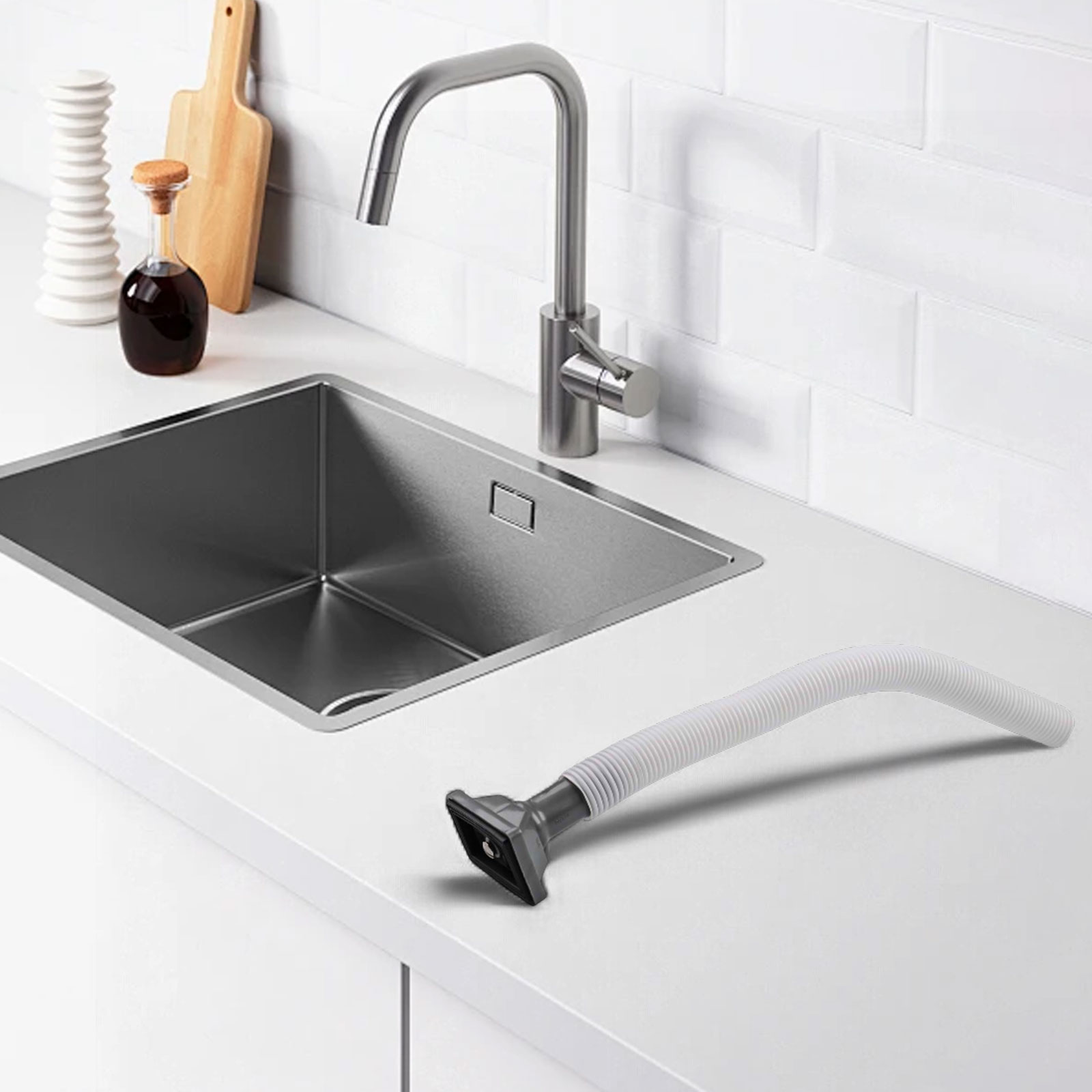グレーの上向き長方形オーバーフローパイプヘッド PP PVC - Home Bar Sink のレビューと価格